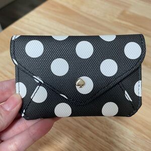 Kate Spade Black and White Polka Dot Card Holder - NWOT